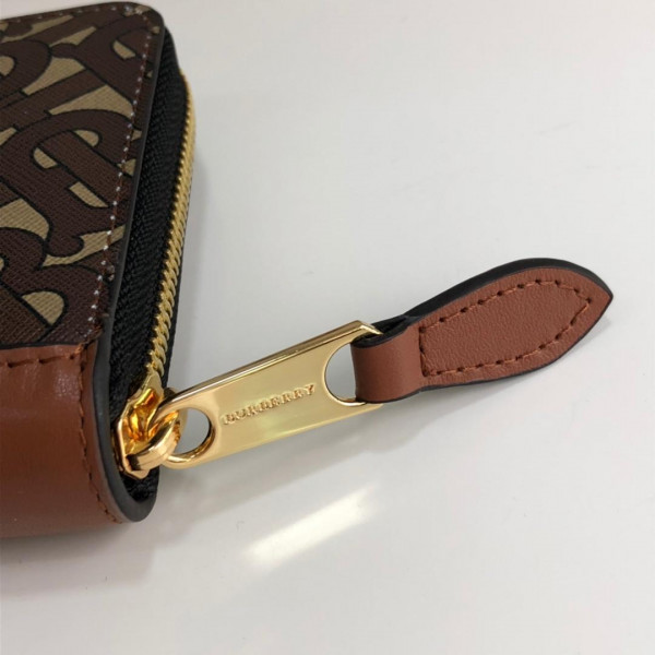 B**rry monogram stripe e-canvas and leather ziparound wallet