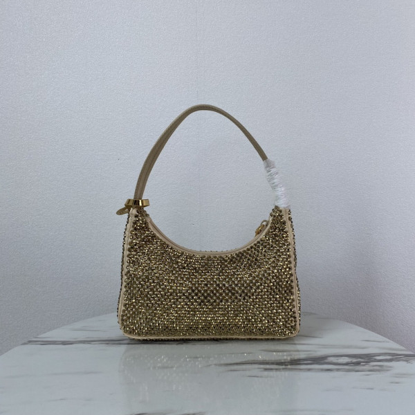 Pra*a satin mini-bag with artificial crystals